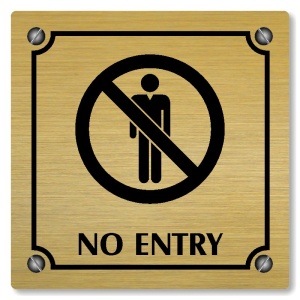 No entry, 100x100mm, zlatá, Kansas